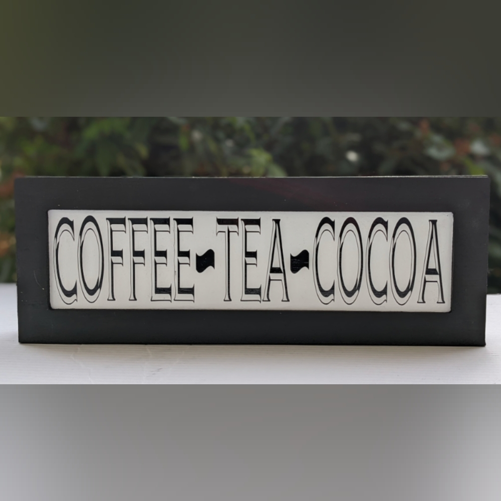 Coffee Tea Cocoa Bar Handmade Wood Sign